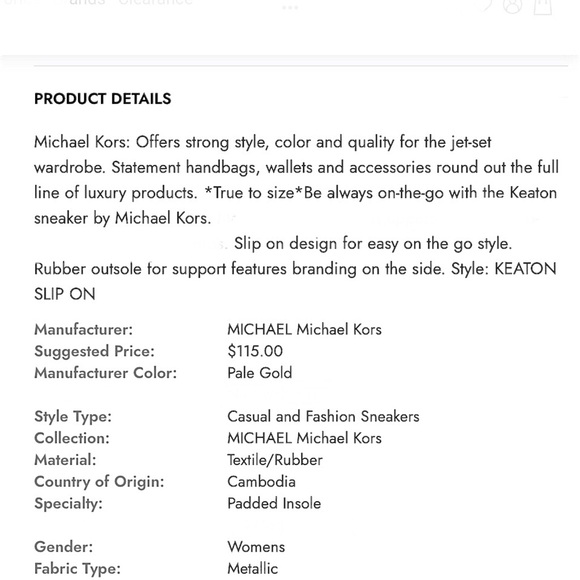 MICHAEL Michael Kors Pale Gold ‘Keaton’ Sneakers - Picture 13 of 13